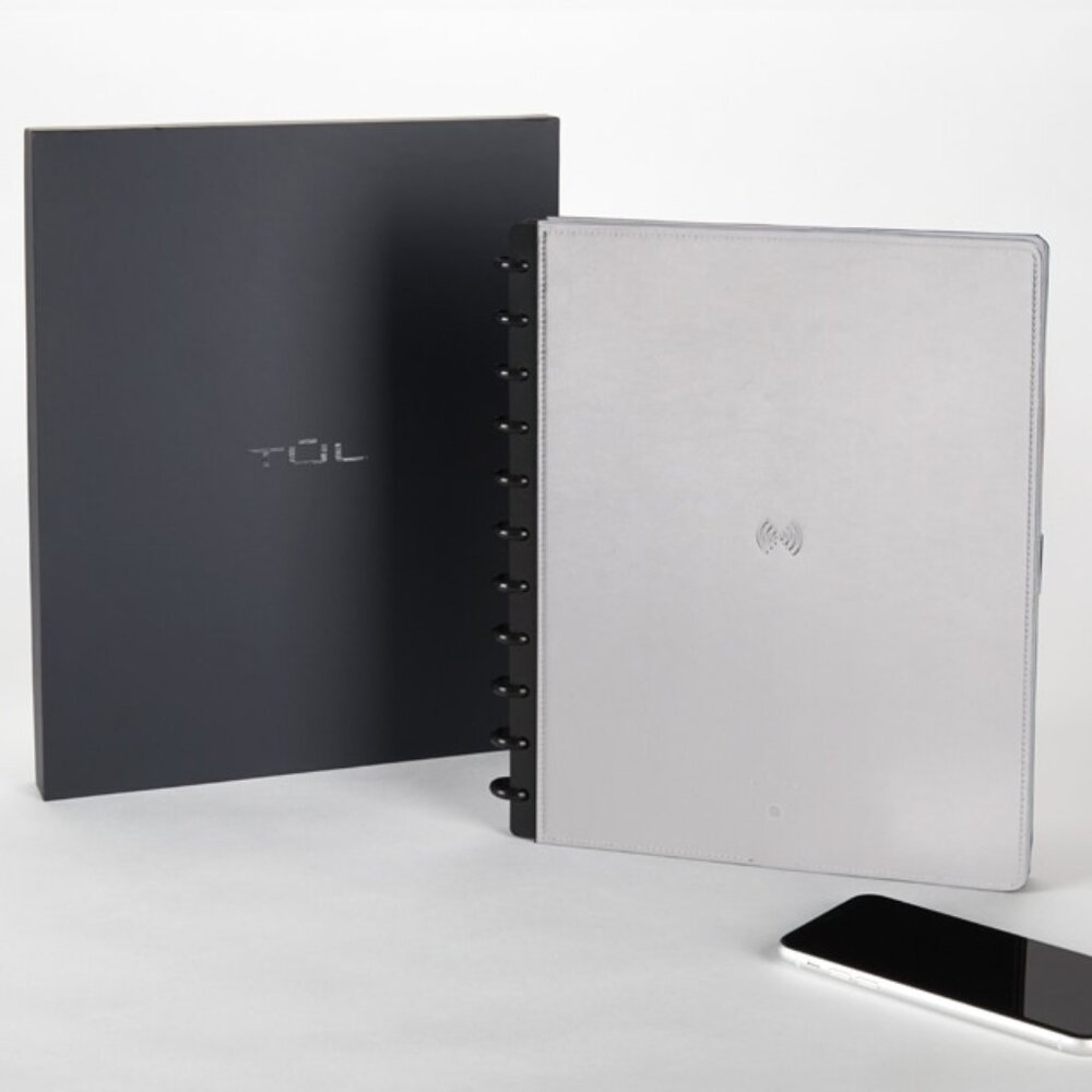 TUL® Wireless/Wired Charging Discbound Notebook, Leather Cover, Letter Size